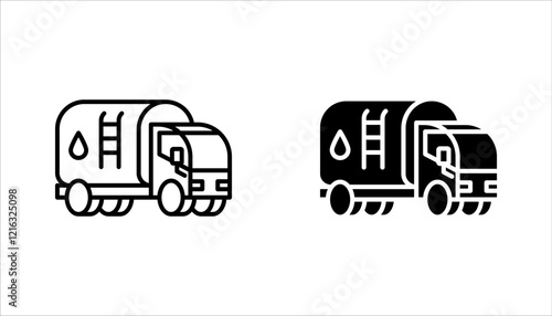 Tank truck icon set. Gasoline Fuel Truck. vector illustration on white background