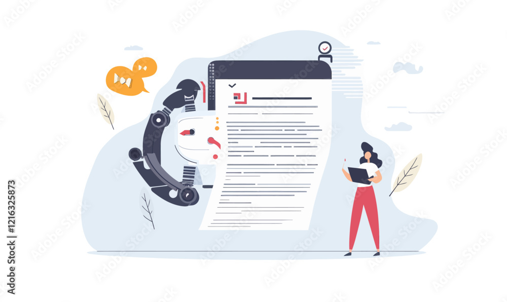 AI Driven Automatic Blog and Article Creation with Robotic Writing in Minimalist Vector AI Driven Automatic Blog and Article Creation with Robotic Writing in Minimalist Vector