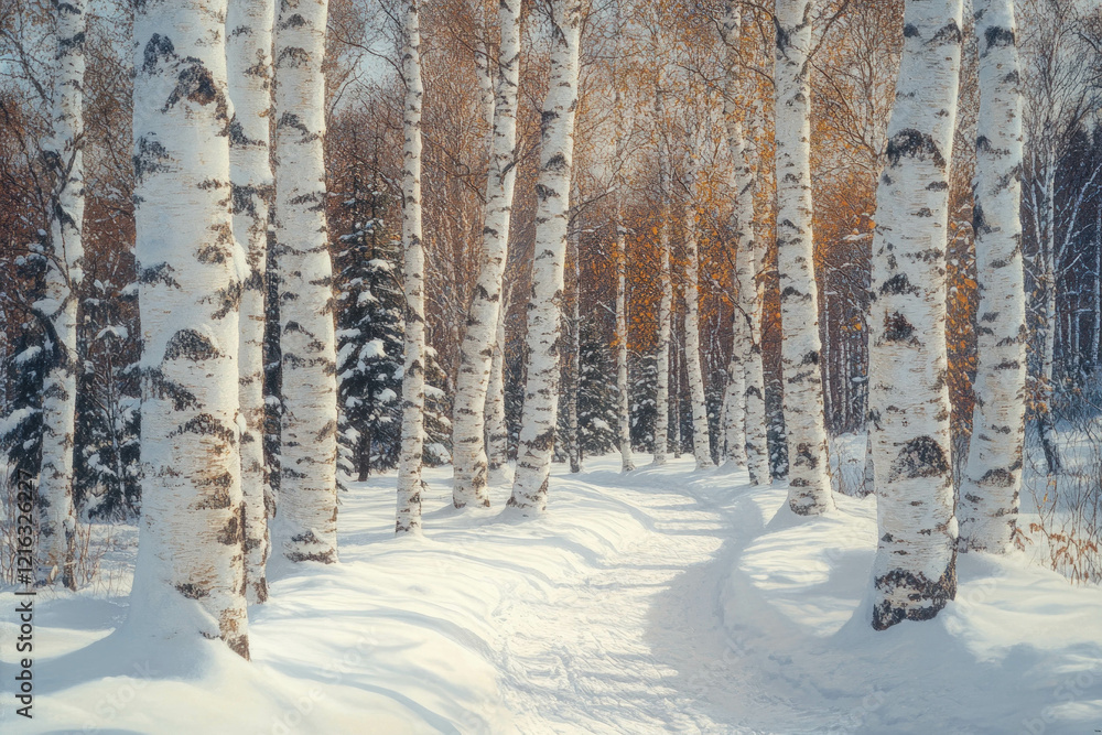 Fototapeta premium Birch Tree In Winter