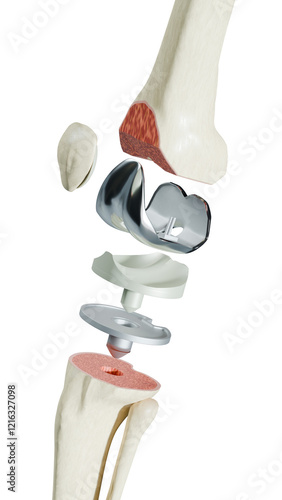 Quadro em tela Total Knee Replacement is surgery to replace diseased or damaged joint surfaces of the knee with metal and plastic prosthetic devices