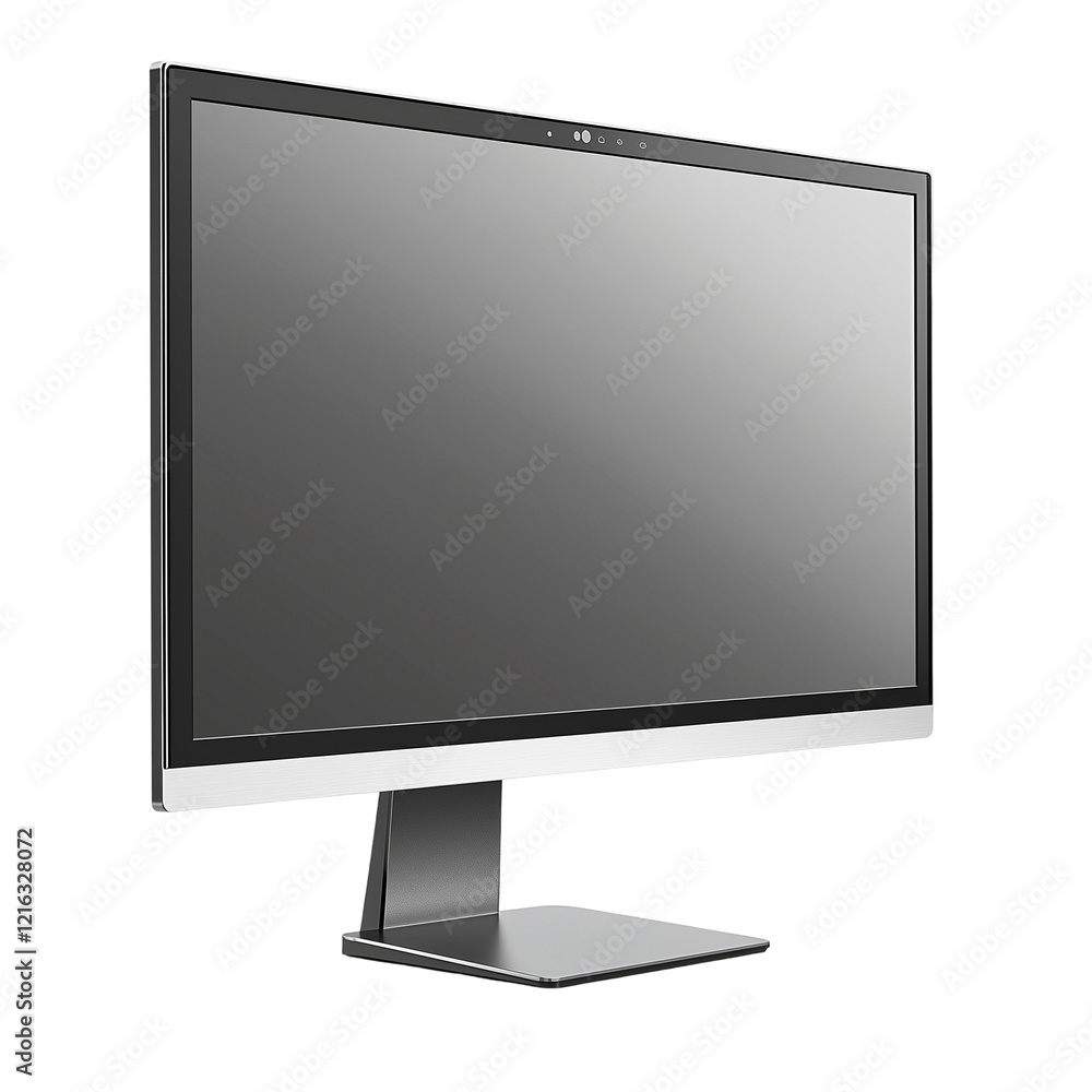 Modern desktop monitor with transparent frame isolated on white background Modern desktop monitor with transparent frame isolated on white background