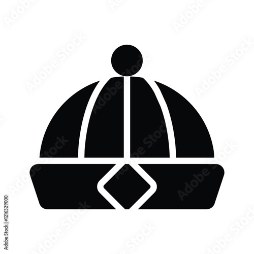 Grab this visually perfect icon of chinese cap, chinese traditional hat vector design