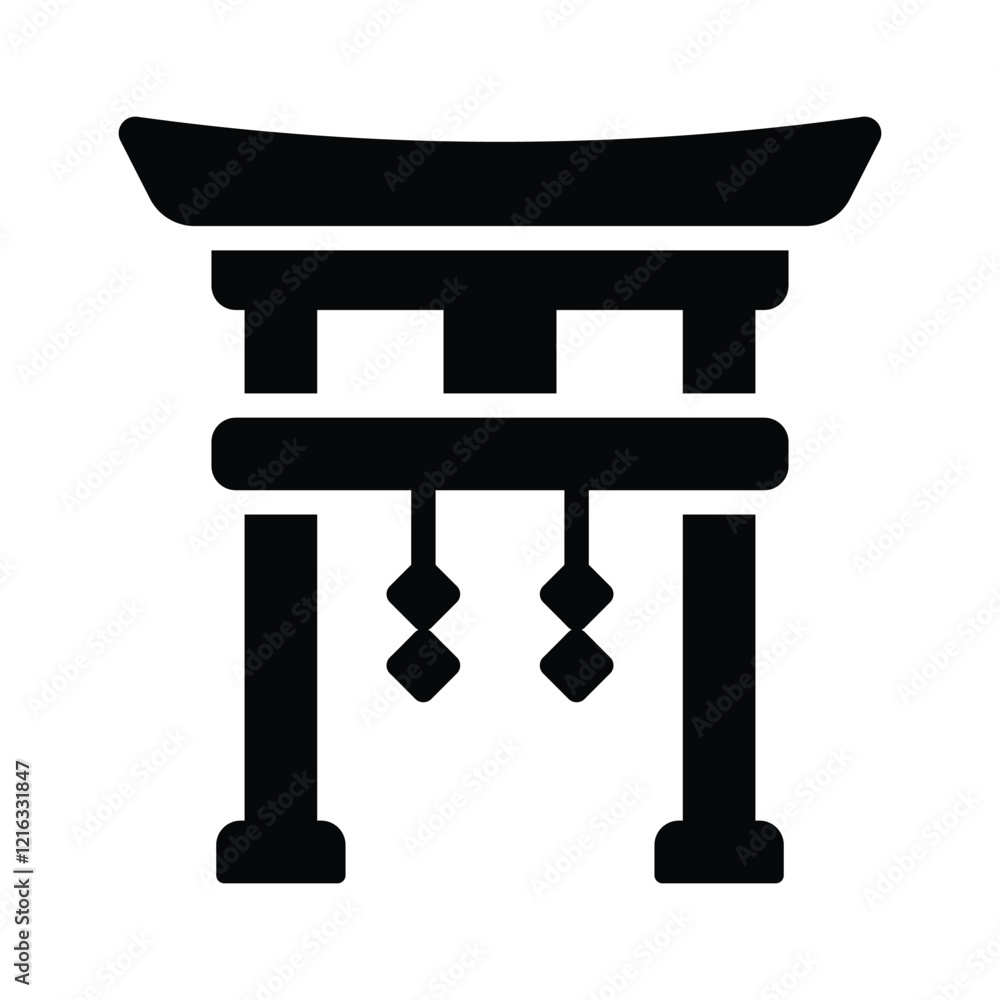 Torii gate vector design in modern style isolated on white background Torii gate vector design in modern style isolated on white background