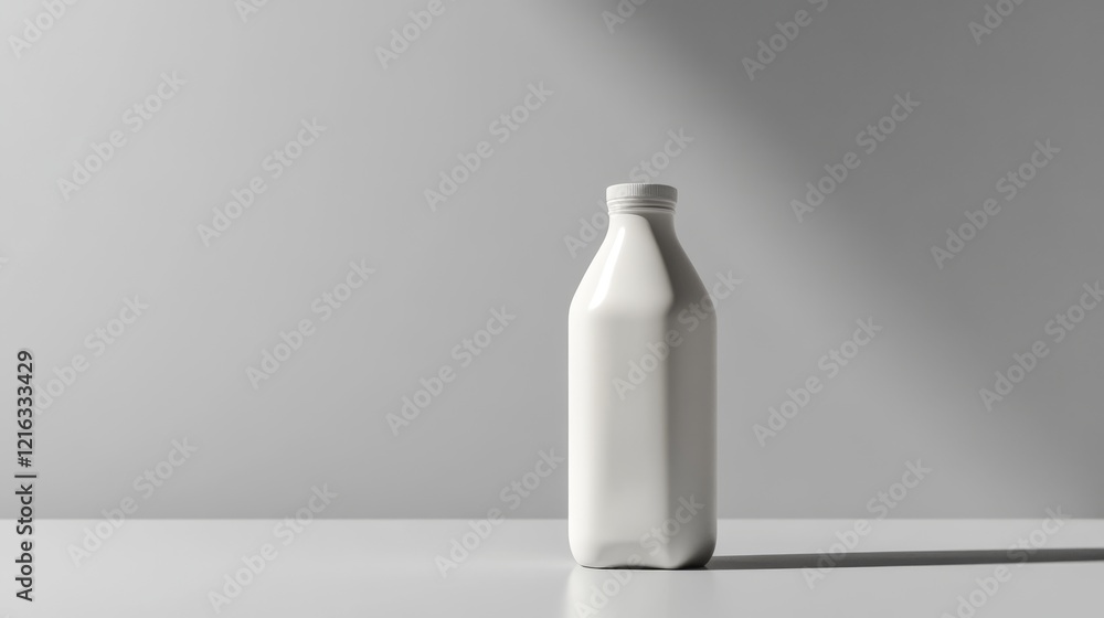 Elegant milk container mockup, crisp edges, neutral gray backdrop, structured shadow placement, high contrast lighting, minimalist composition, studio product shot Elegant milk container mockup, crisp edges, neutral gray backdrop, structured shadow placement, high contrast lighting, minimalist composition, studio product shot