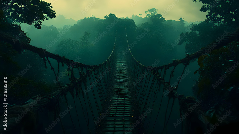 Fototapeta premium Jungle Bridge Illustration