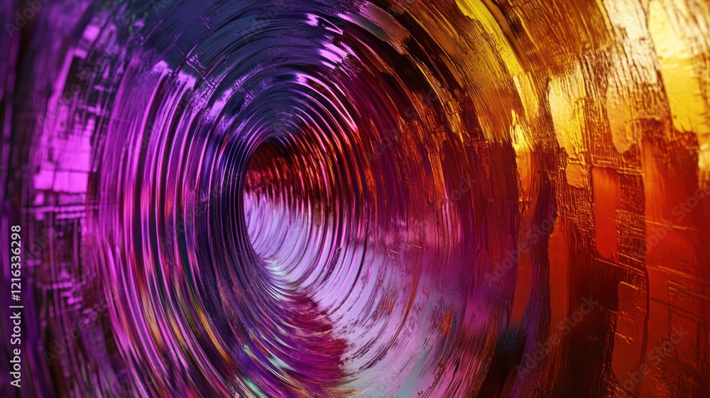 Abstract Swirling Tunnel of Vivid Hues Abstract Swirling Tunnel of Vivid Hues
