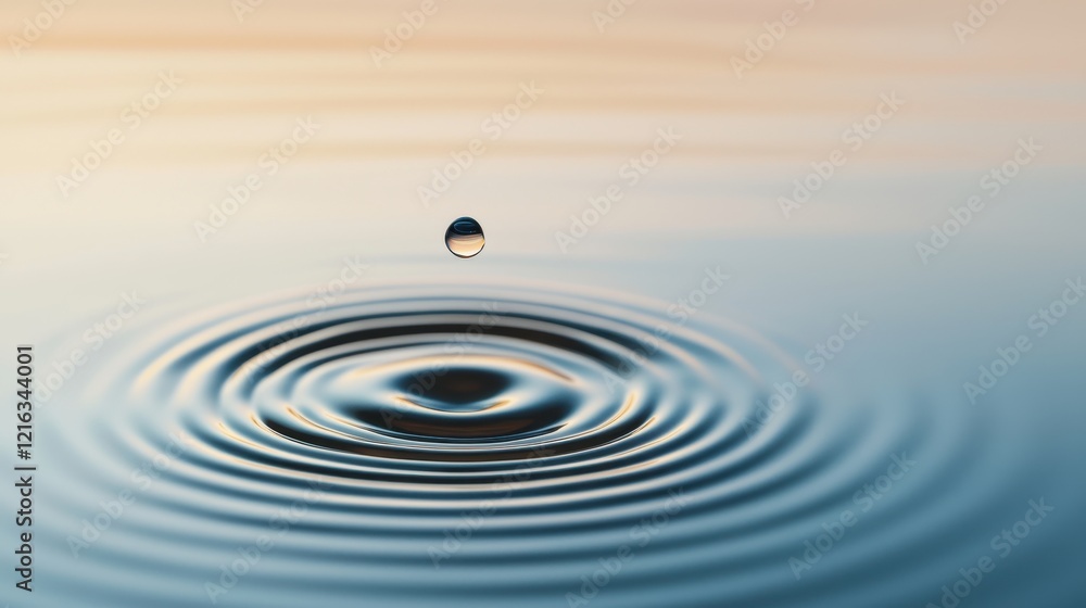 Rippling water droplet abstract reflection tranquil lake digital art calm environment close-up perspective ai innovation concept Rippling water droplet abstract reflection tranquil lake digital art calm environment close-up perspective ai innovation concept