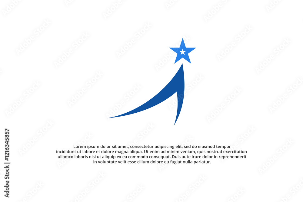 Fototapeta premium letter a and shooting star logo design