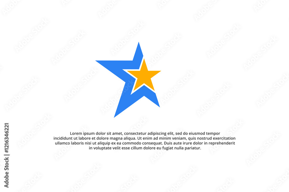 Obraz premium split star modern minimal logo design