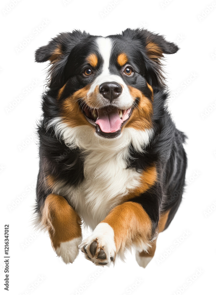 Joyful dog leaps playfully in a bright studio, showcasing its energetic spirit and joyful nature isolated on transparent background Joyful dog leaps playfully in a bright studio, showcasing its energetic spirit and joyful nature isolated on transparent background
