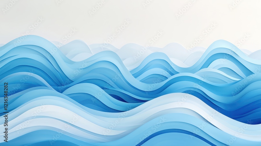 Abstract waves representing sea level rise digital art modern environment conceptual viewpoint influence Abstract waves representing sea level rise digital art modern environment conceptual viewpoint influence