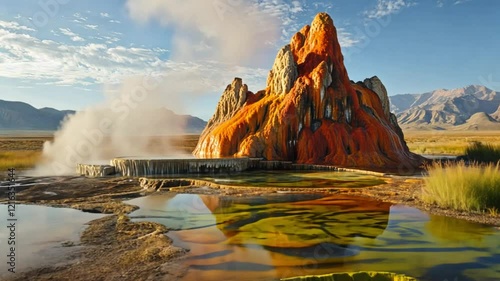 Fly Geyser Nevada's vibrant geothermal wonder
