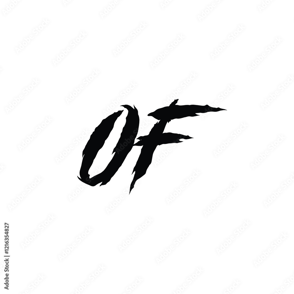 Obraz premium OF monogram logo design letter text name symbol monochrome logotype alphabet character simple logo