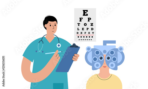 Eyesight examination concept