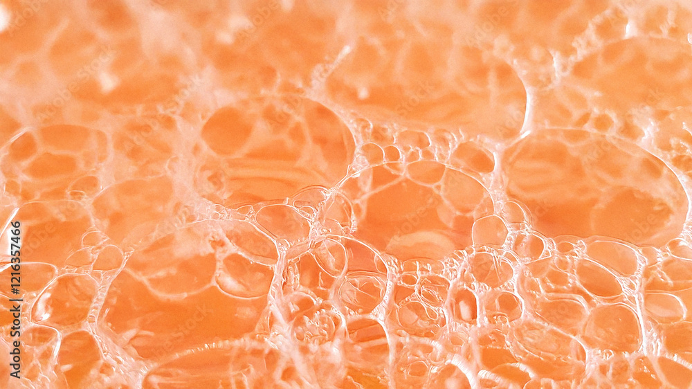 Orange background material with lots of fine white soap bubbles Orange background material with lots of fine white soap bubbles