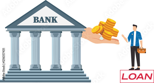 Business loan, Bank offer money loans for business capital with an agreement, restore business financial stability using bank loans, business owner receives a business capital loan from the bank