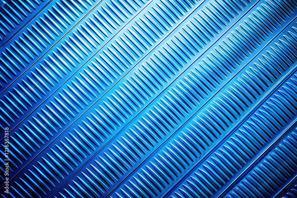 Obraz premium Blue Sheet Metal Stripes Abstract Art