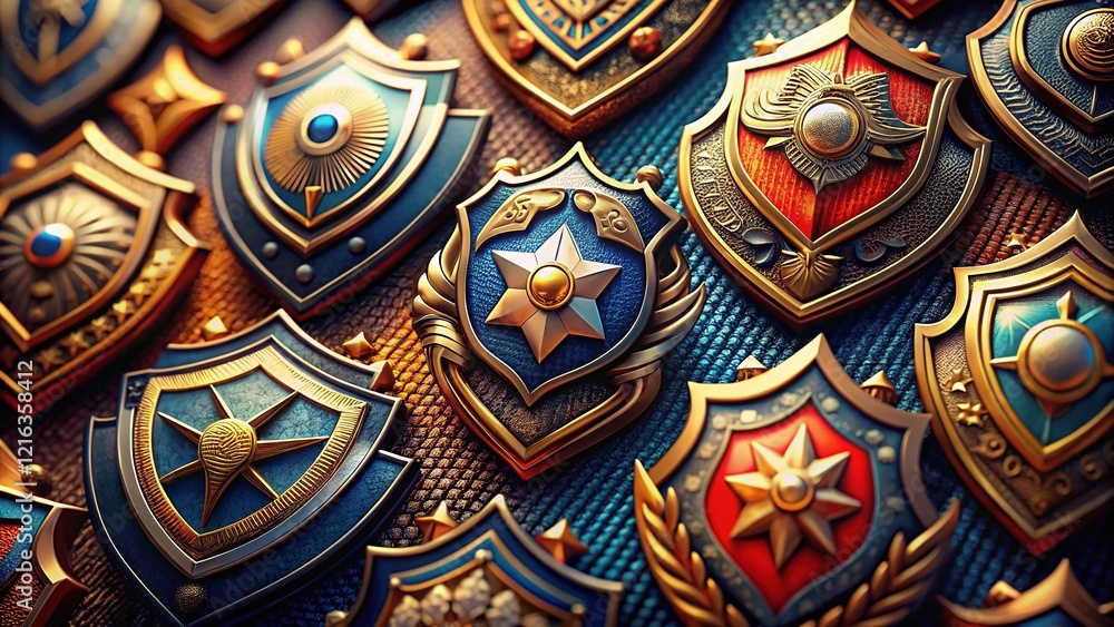 Naklejka premium Classic Badge Shield Collection - Bold & Vibrant Designs
