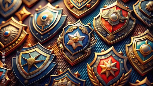 Wallpaper Mural Classic Badge Shield Collection -  Bold & Vibrant Designs Torontodigital.ca