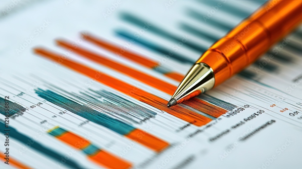 Close-up of a chart with fluctuating data lines, high-stakes financial analysis, intense atmosphere Close-up of a chart with fluctuating data lines, high-stakes financial analysis, intense atmosphere