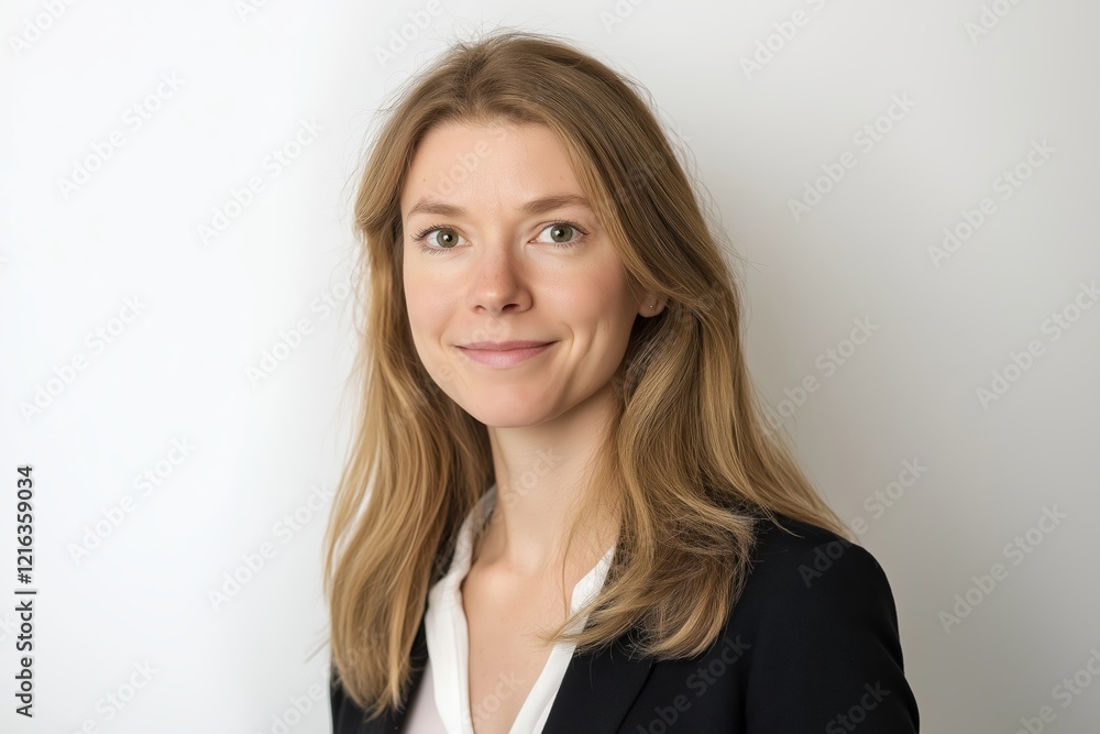 Portrait of a smiling blonde woman in business attire Portrait of a smiling blonde woman in business attire