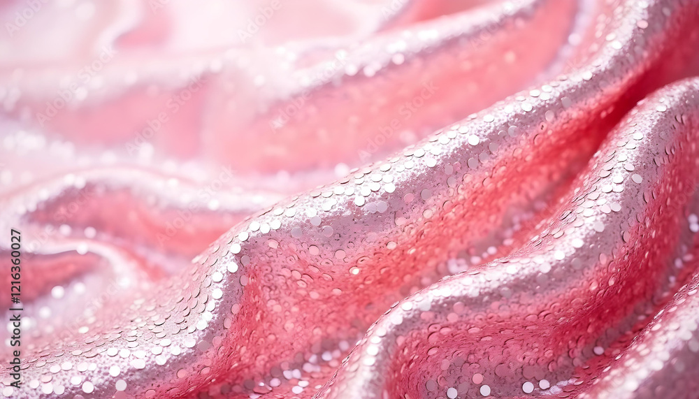 Obraz premium Tela de lentejuelas brillantes de color rosa