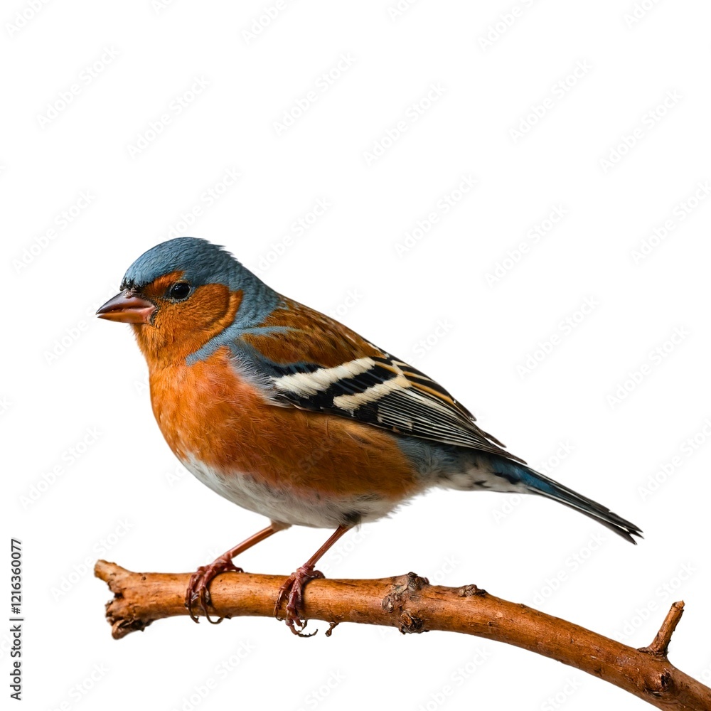 Fototapeta premium A bird with a red beak and brown and red feathers. Canary Bird Isolated on white. European Robin isolated on transparent background.