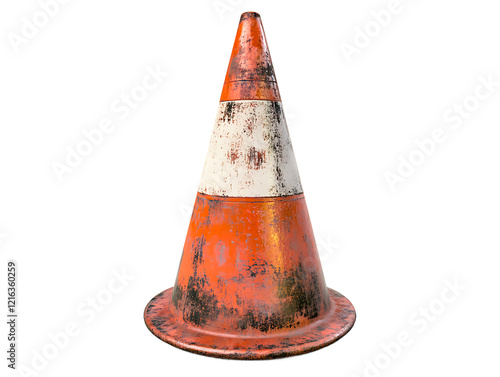 Weathered Traffic Cone, PNG Transparent