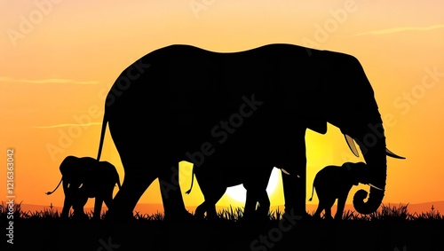  A Serene and Majestic Silhouette of an Elephant in the Wild photo