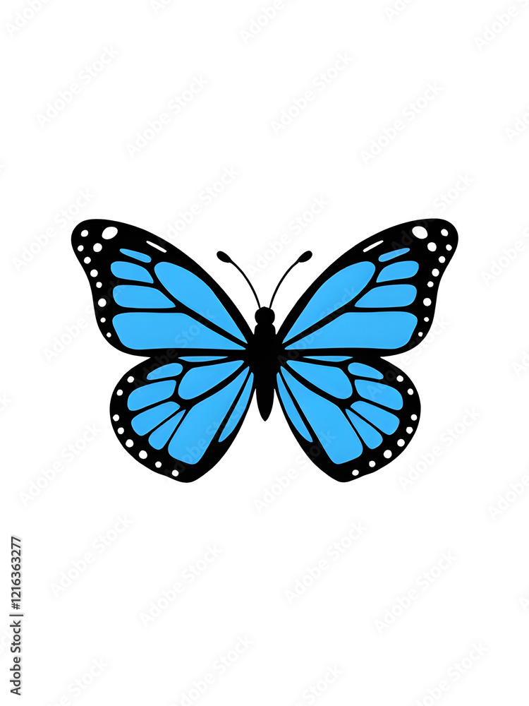 Blue butterfly illustration icon vector Blue butterfly illustration icon vector