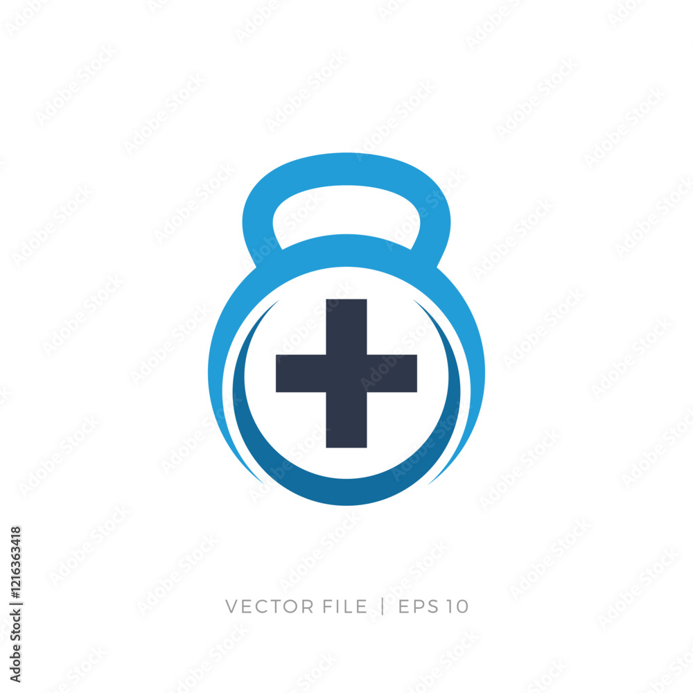 simple dumbbell barbell with cross sign logo simple dumbbell barbell with cross sign logo