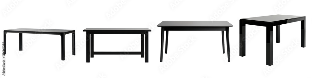 Arrangement of various empty minimalist wooden desks and tables in a modern office interior setting with a clean simple and elegant design Arrangement of various empty minimalist wooden desks and tables in a modern office interior setting with a clean simple and elegant design