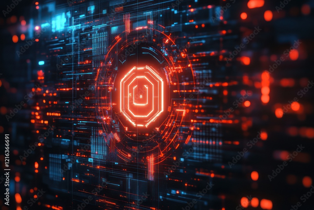 Obraz premium Cybersecurity defense systems in a digital world.