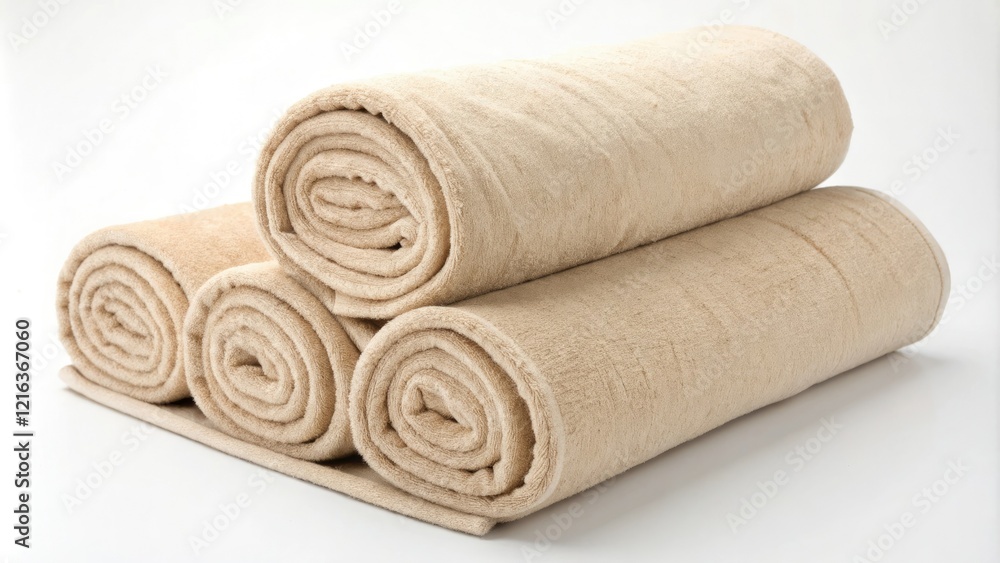 A bundle of beige plush fabric rolls with a neutral color palette, beige upholstery materials, furniture filling materials, home decor textiles, fabric bundles A bundle of beige plush fabric rolls with a neutral color palette, beige upholstery materials, furniture filling materials, home decor textiles, fabric bundles