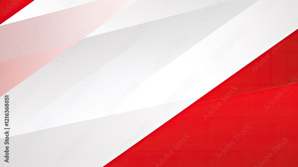 Naklejka premium Abstract design featuring red and white geometric shapes creating a modern visual effect.