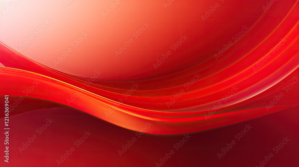Fototapeta premium A smooth gradient of red hues with flowing lines creating a dynamic, abstract composition.