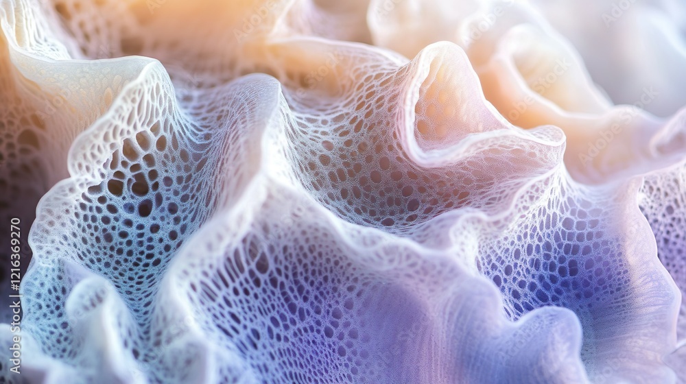 Close-up of a delicate, textured coral structure, showcasing the intricate patterns and colors of marine life. Close-up of a delicate, textured coral structure, showcasing the intricate patterns and colors of marine life.