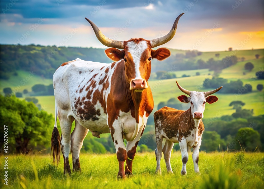 Nguni Cow Calf - South African Indigenous Cattle Nguni Cow Calf - South African Indigenous Cattle