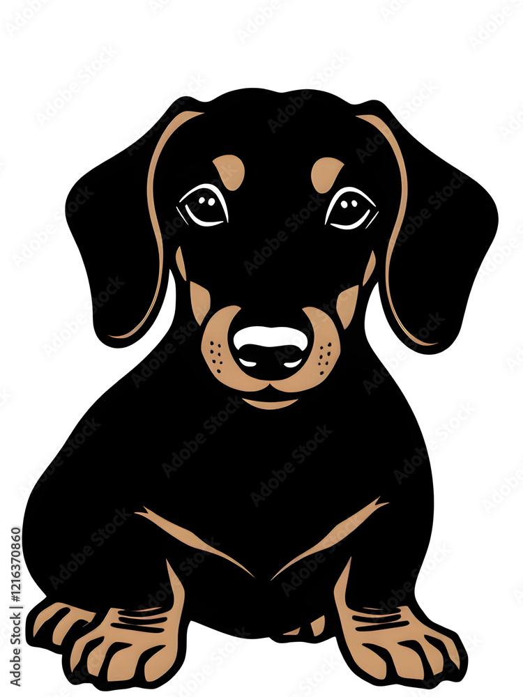 Fototapeta premium Dachshund dog illustration icon vector