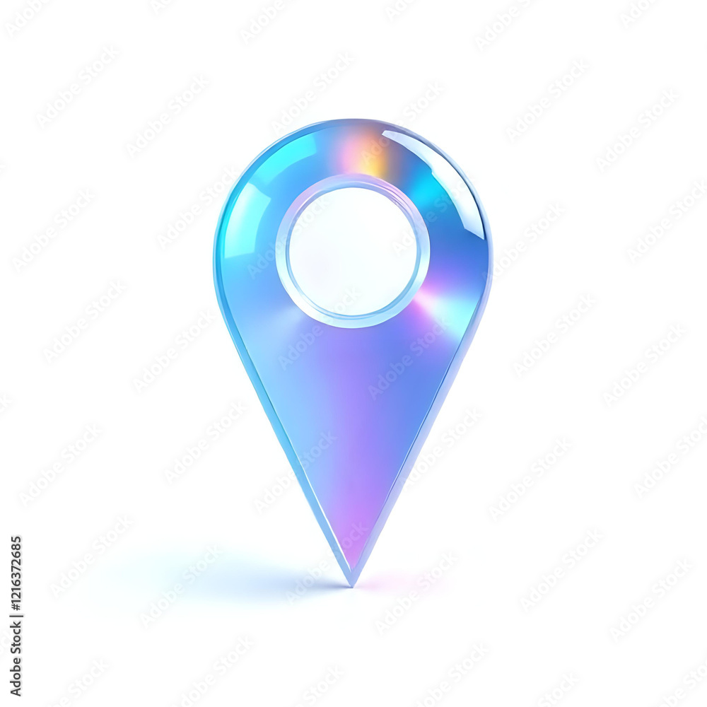 3D Location Pin Icon Isolated on White Background 3D Location Pin Icon Isolated on White Background
