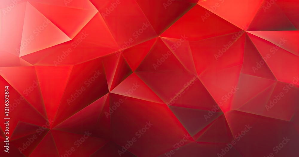 Fototapeta premium Abstract red geometric background with sharp angles and gradients.