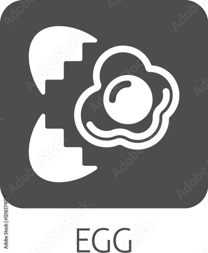 An egg food icon concept. Possibly an icon for the allergen or allergy.