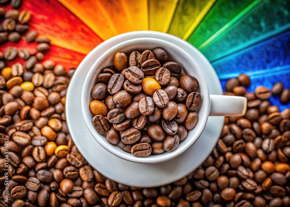 Fototapeta premium Specialty Coffee Bean Tasting Wheel Top View