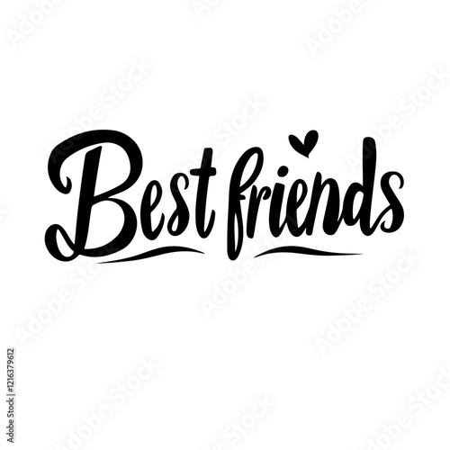 Best friends lettering vector