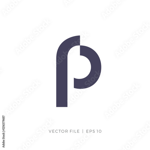 Initial letter RP PR lowercase logo