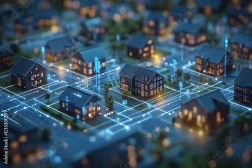 Digital smart grid infrastructure ensuring efficient energy distribution in a futuristic urban setting.