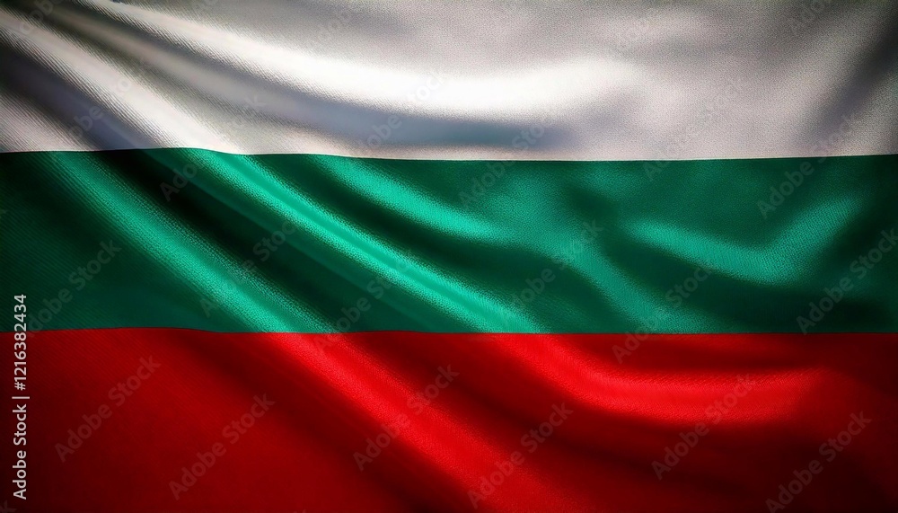 Vibrant colors of the Bulgarian flag waving gracefully in the breeze Vibrant colors of the Bulgarian flag waving gracefully in the breeze