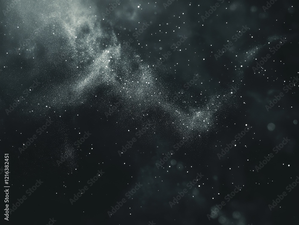 Fototapeta premium Abstract dark nebula with glowing particles.