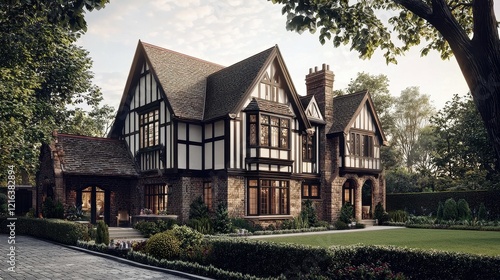 Wallpaper Mural Stunning Tudor architecture showcased during daytime's golden hour. Torontodigital.ca