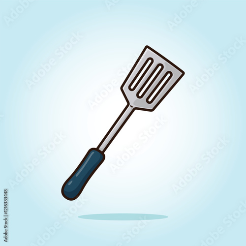 Cooking spoon spatula. kitchen set vector icon cartoon illustration clip art